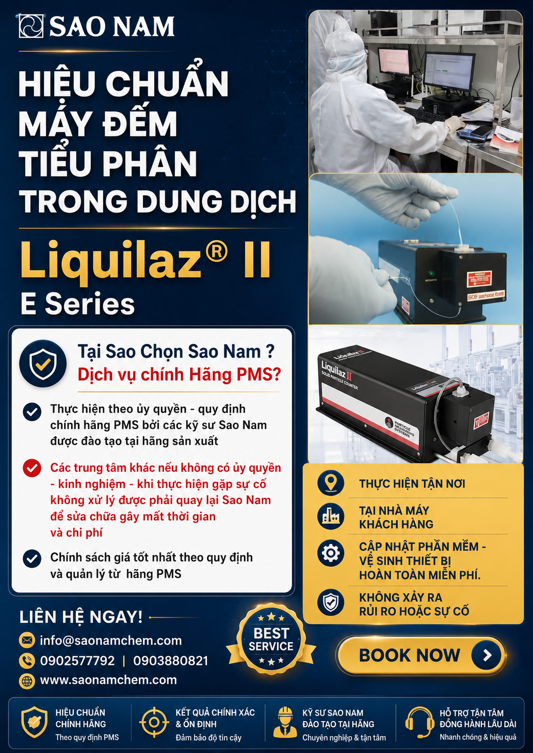 Hiệu chuẩn máy đếm tiểu phân trong dung dịch Liquilaz 